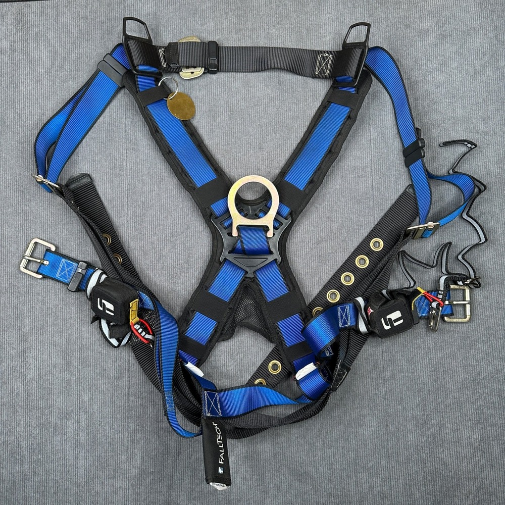 FallTech Full Body Safety Harness Blue Fall Protection L/XL Construction Gear